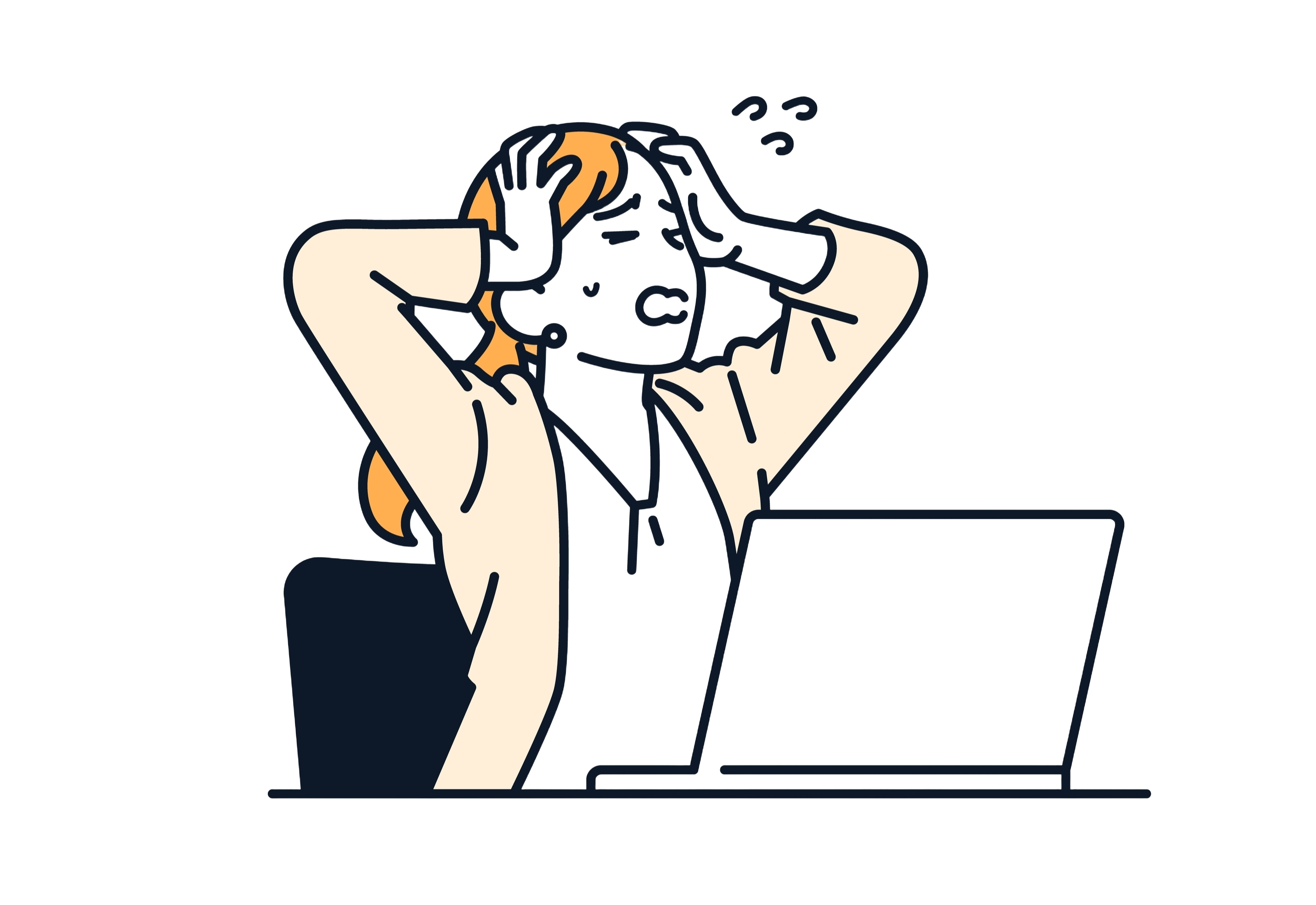 悩んでいるビジネスマン